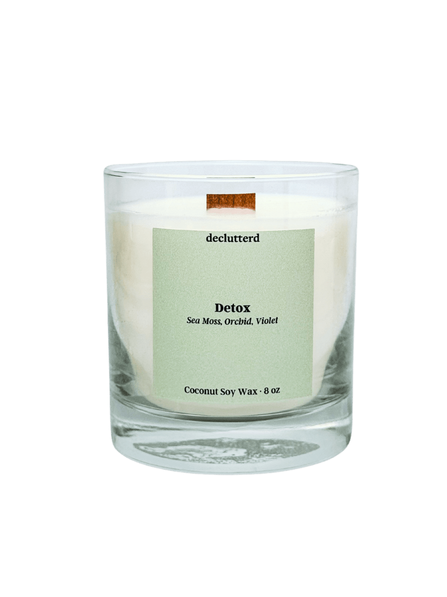 declutterd Detox Wood Wick Candle - Sea Moss & Orchid - 8oz/13oz