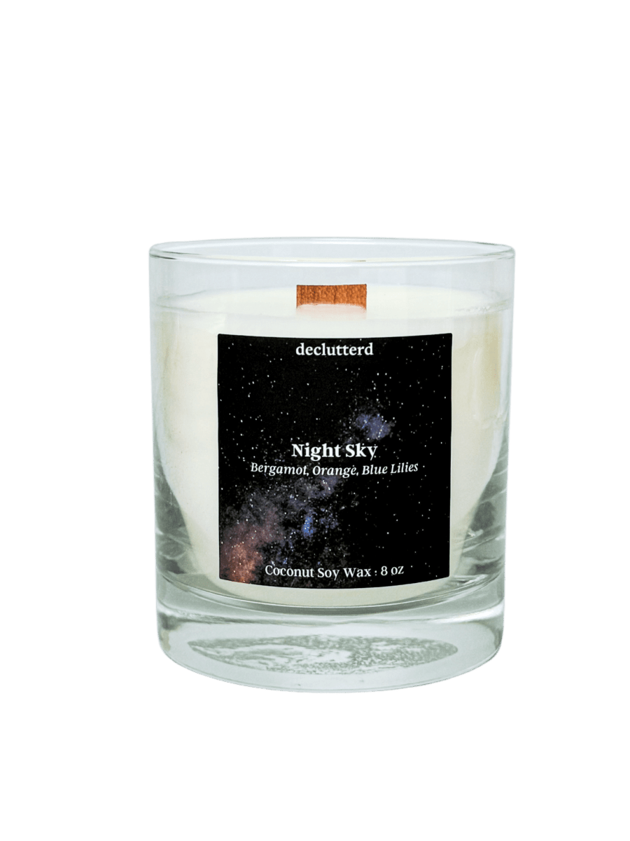 declutterd Night Sky Wood Wick Candle - Coconut Soy Wax 8oz/13oz