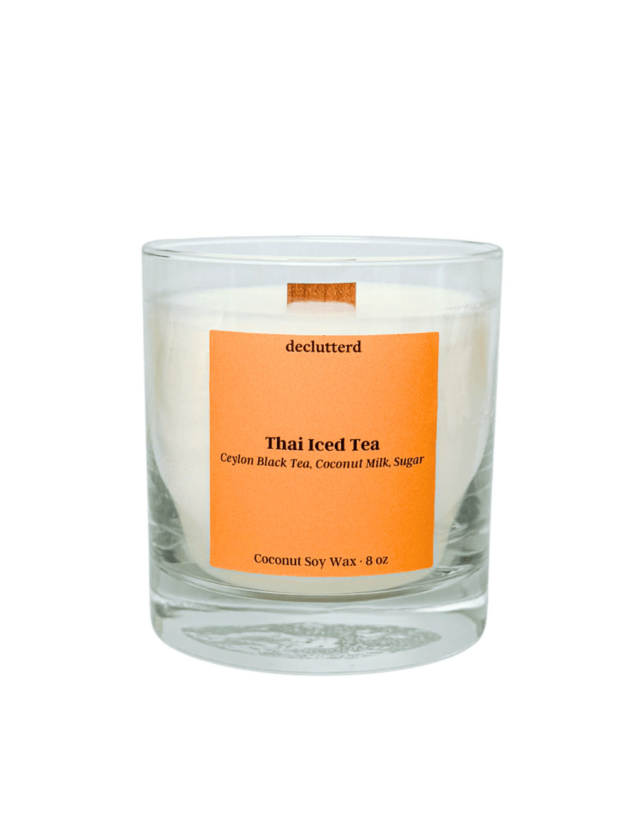 declutterd Thai Iced Tea Wood Wick Candle - Coconut Soy Wax 8oz/13oz
