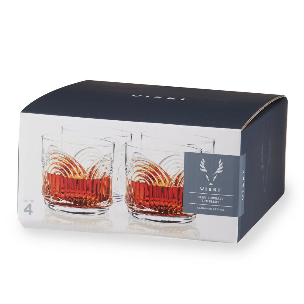 
                      
                        Viski Deco Beau Crystal Lowball Tumblers, Set of 4 - lily & onyx
                      
                    