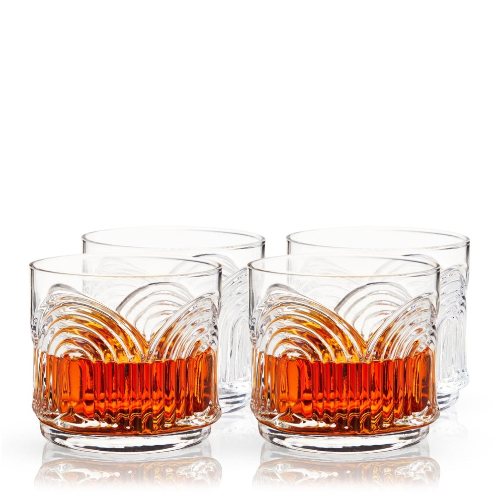 
                      
                        Viski Deco Beau Crystal Lowball Tumblers, Set of 4 - lily & onyx
                      
                    