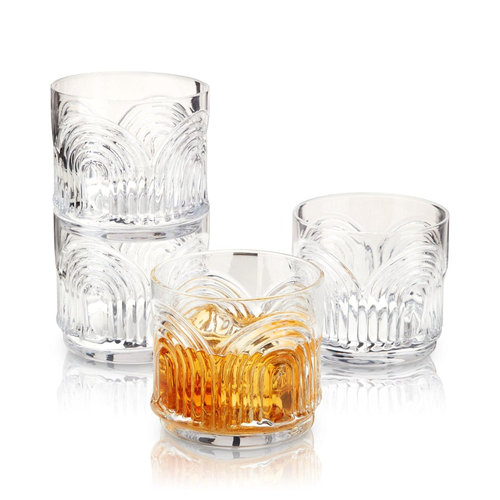 
                      
                        Viski Deco Beau Crystal Lowball Tumblers, Set of 4 - lily & onyx
                      
                    