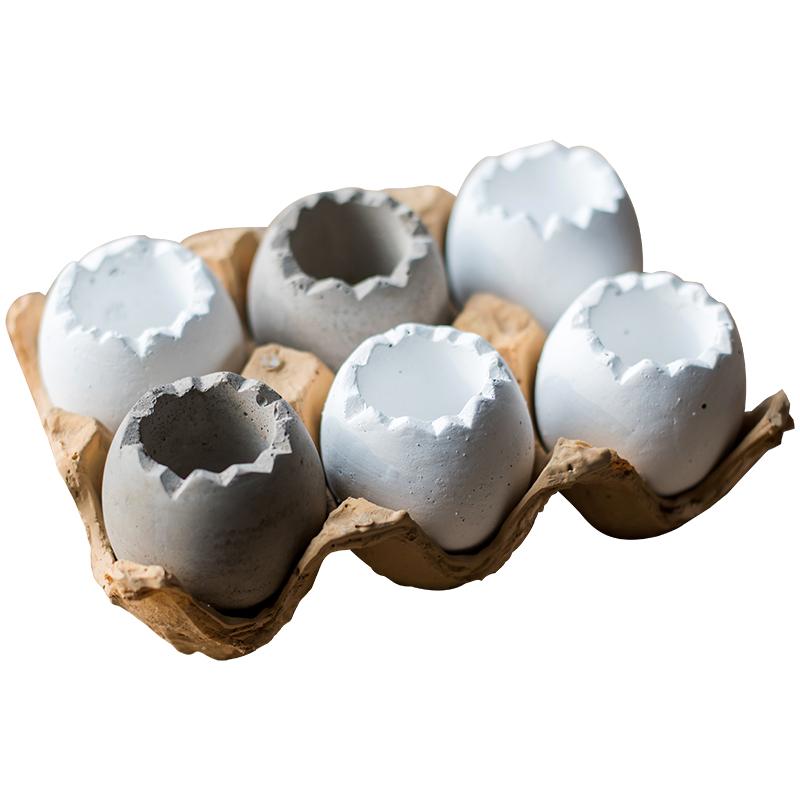 RusticReach Decorative Eggshell Style Cement Planter - lily & onyx