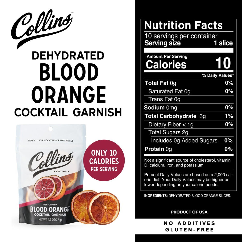 
                      
                        Collins Dehydrated Blood Orange Cocktail Garnish, 1.3 oz - lily & onyx
                      
                    