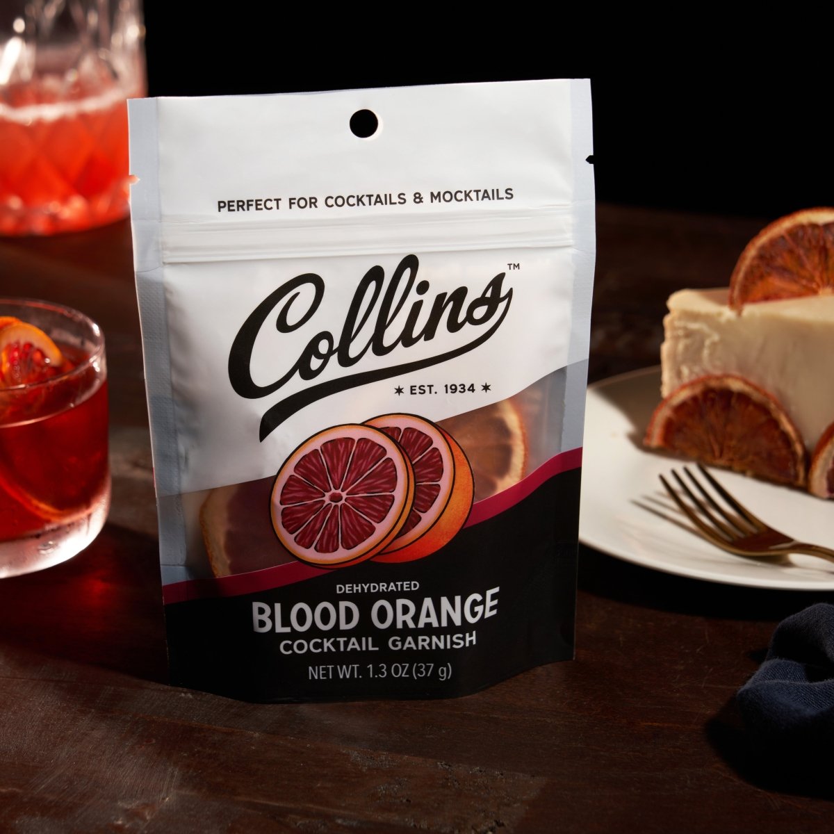 Collins Dehydrated Blood Orange Cocktail Garnish, 1.3 oz - lily & onyx