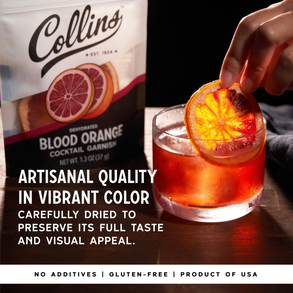
                      
                        Collins Dehydrated Blood Orange Cocktail Garnish, 1.3 oz - lily & onyx
                      
                    
