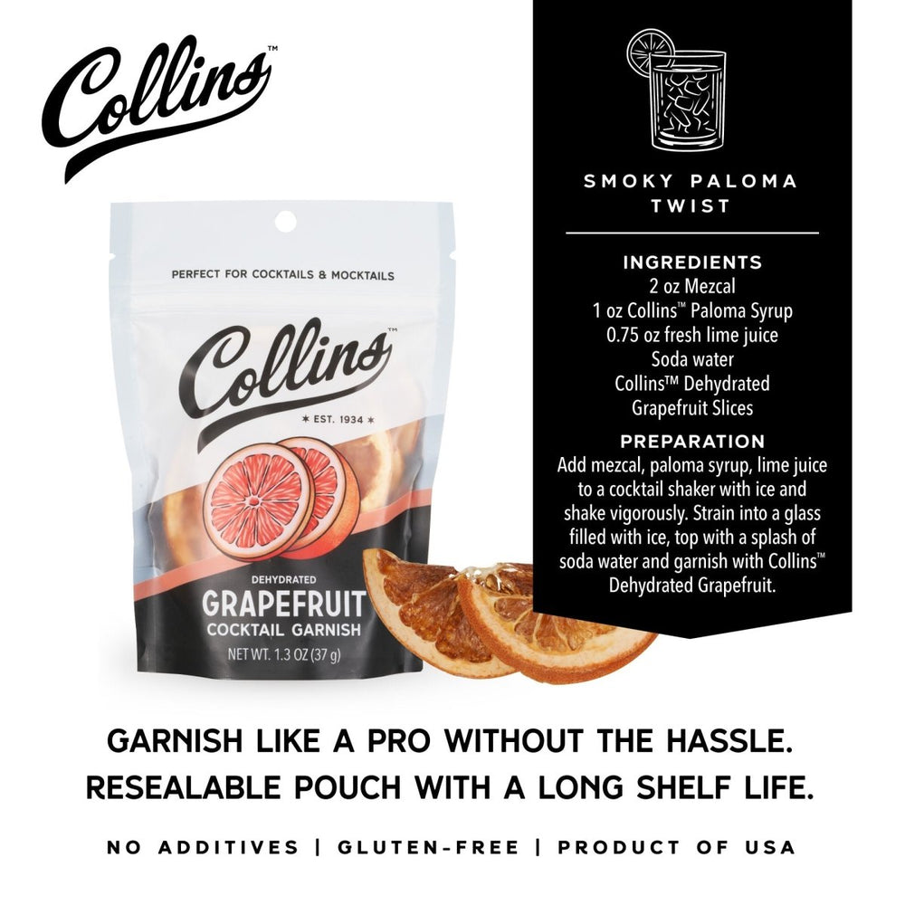 
                      
                        Collins Dehydrated Grapefruit Cocktail Garnish, 1.3 oz - lily & onyx
                      
                    