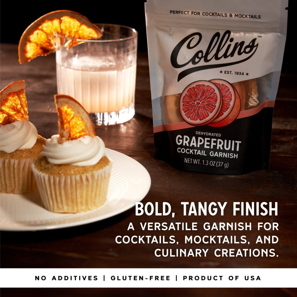 
                      
                        Collins Dehydrated Grapefruit Cocktail Garnish, 1.3 oz - lily & onyx
                      
                    