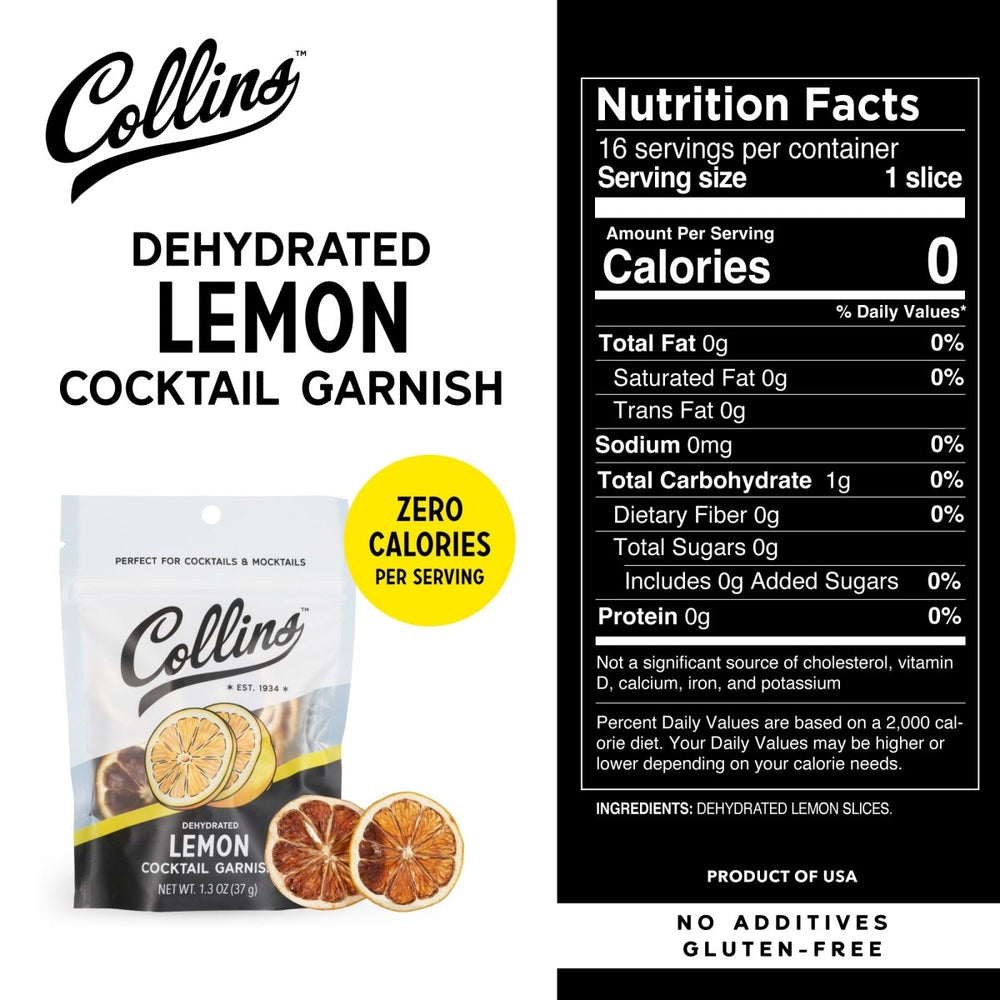 
                      
                        Collins Dehydrated Lemon Cocktail Garnish, 1.3 oz - lily & onyx
                      
                    