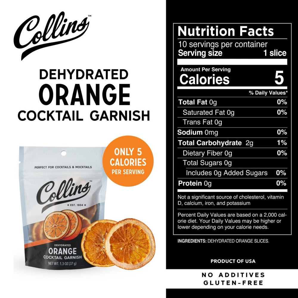 
                      
                        Collins Dehydrated Orange Cocktail Garnish, 1.3 oz - lily & onyx
                      
                    