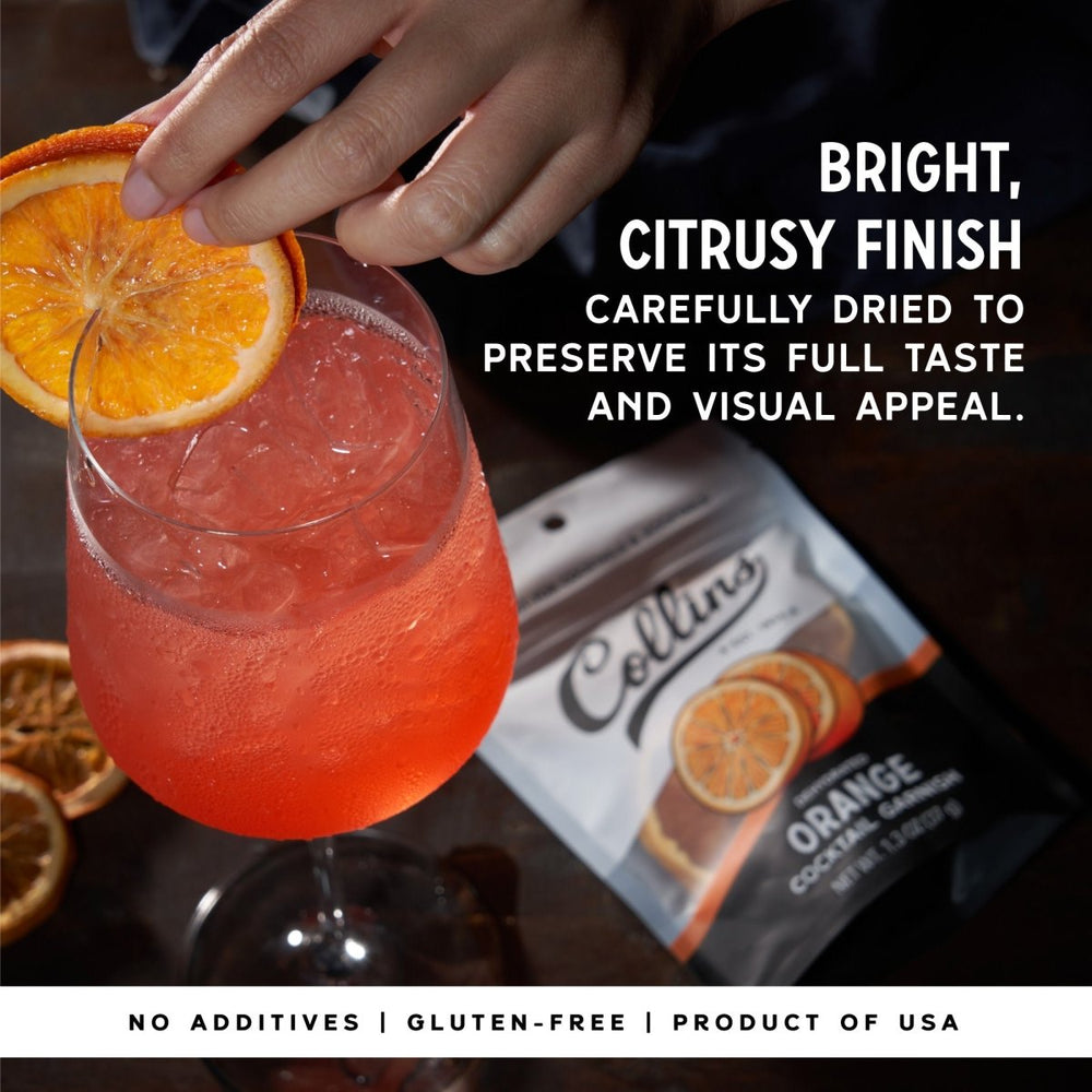 
                      
                        Collins Dehydrated Orange Cocktail Garnish, 1.3 oz - lily & onyx
                      
                    