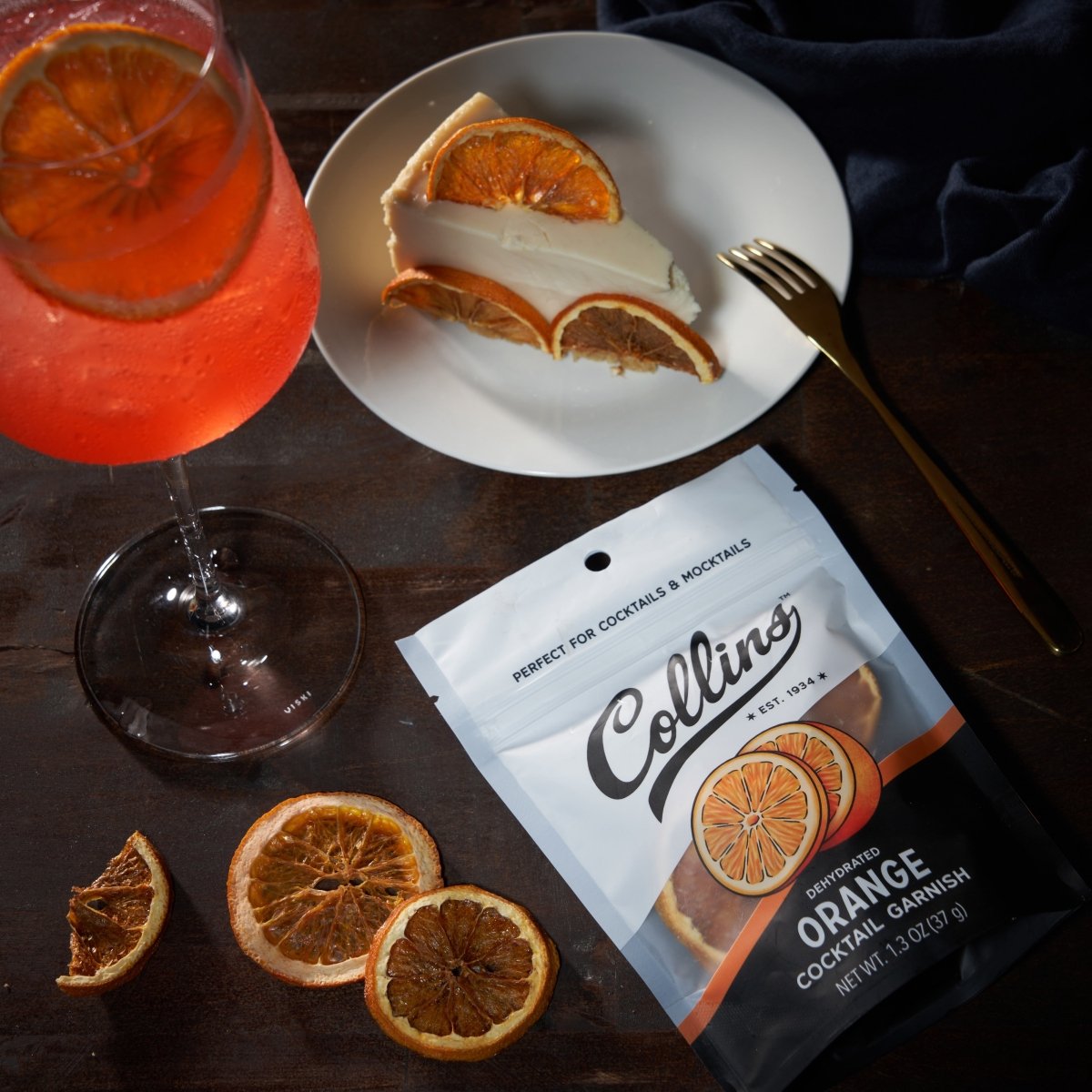 Collins Dehydrated Orange Cocktail Garnish, 1.3 oz - lily & onyx