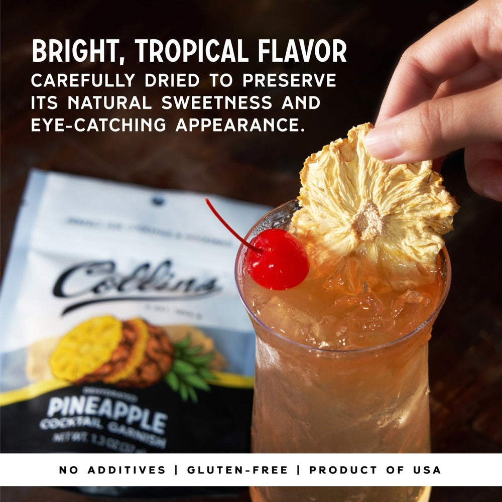 
                      
                        Collins Dehydrated Pineapple Cocktail Garnish, 1.3 oz - lily & onyx
                      
                    