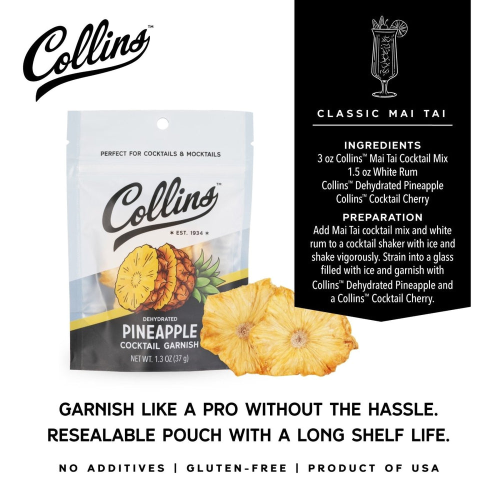 
                      
                        Collins Dehydrated Pineapple Cocktail Garnish, 1.3 oz - lily & onyx
                      
                    