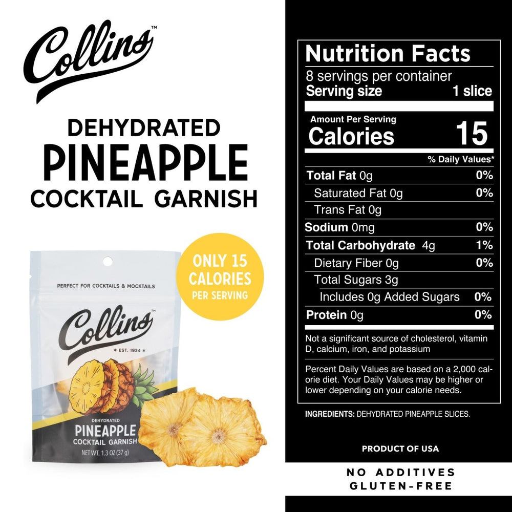 
                      
                        Collins Dehydrated Pineapple Cocktail Garnish, 1.3 oz - lily & onyx
                      
                    
