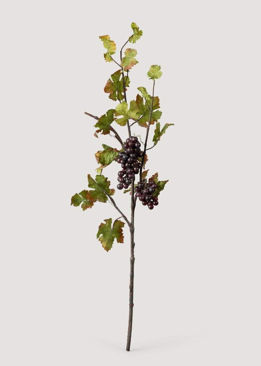 Afloral Deluxe Artificial Grape Branch with Leaves - 43" - lily & onyx