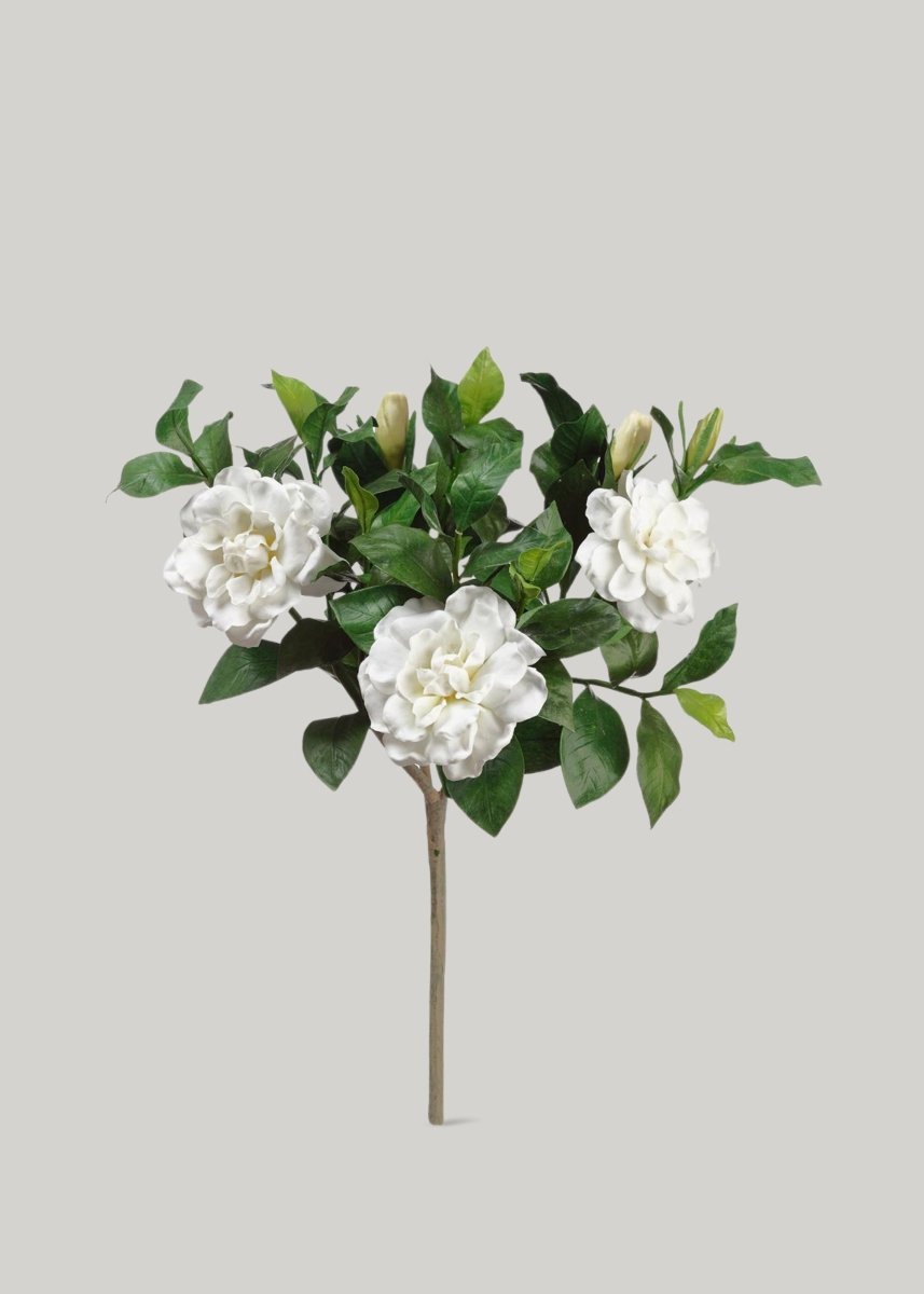 Afloral Deluxe Cream Artificial Gardenia Flower Branch - 19" - lily & onyx