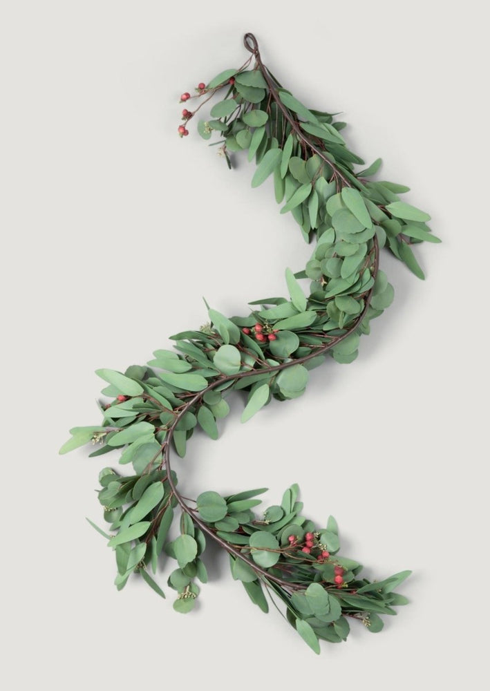 
                      
                        Afloral Deluxe Faux Seeded Eucalyptus Garland with Burgundy Berries - 60" - lily & onyx
                      
                    