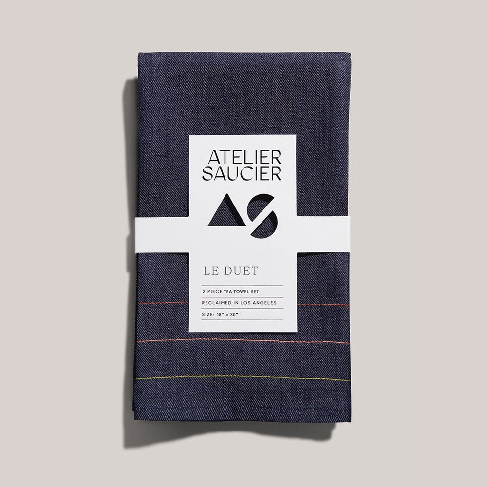 ATELIER SAUCIER Denim Jewel Tea Towels | Set of 2 - lily & onyx