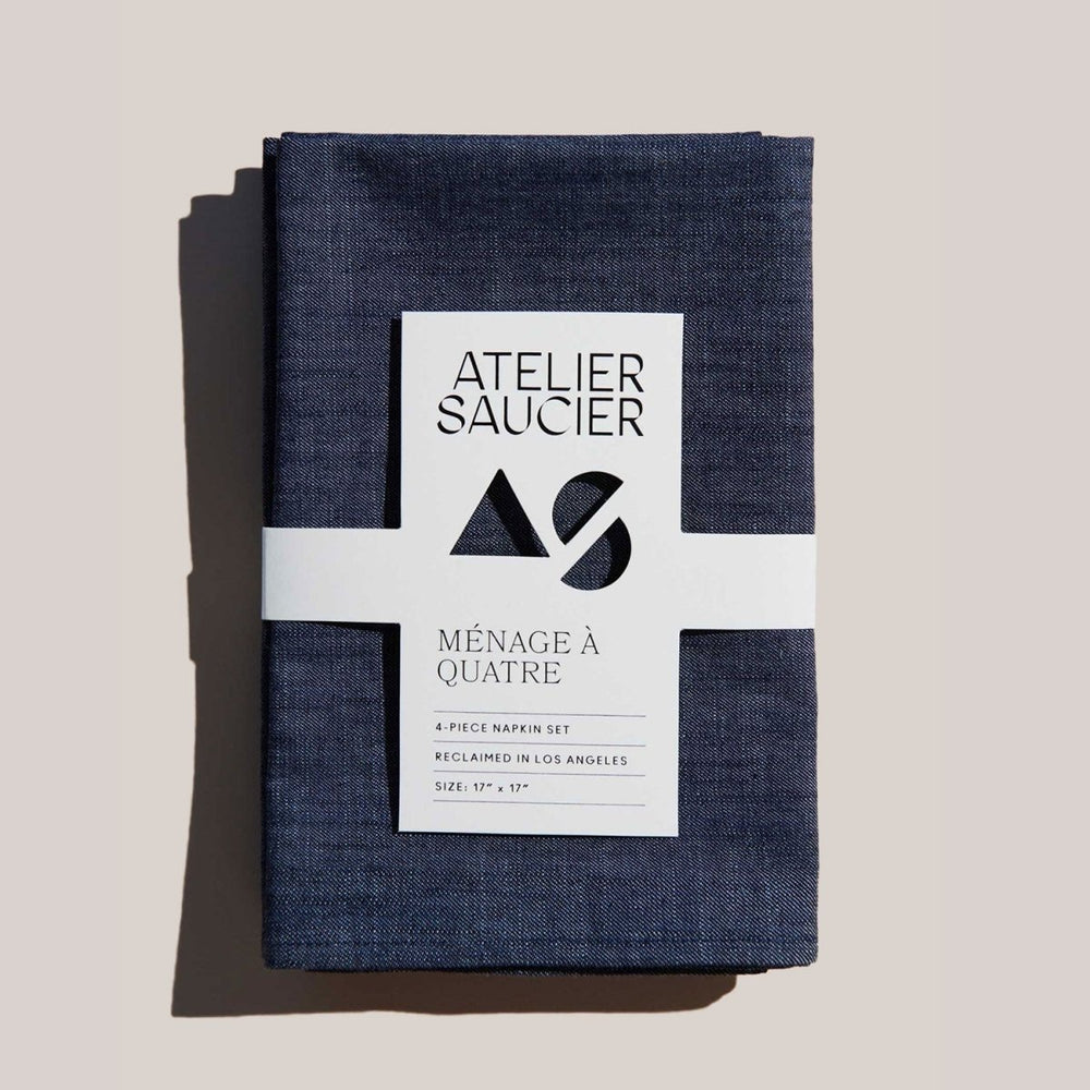 ATELIER SAUCIER Denim Linen Napkins | Set of 4 - lily & onyx