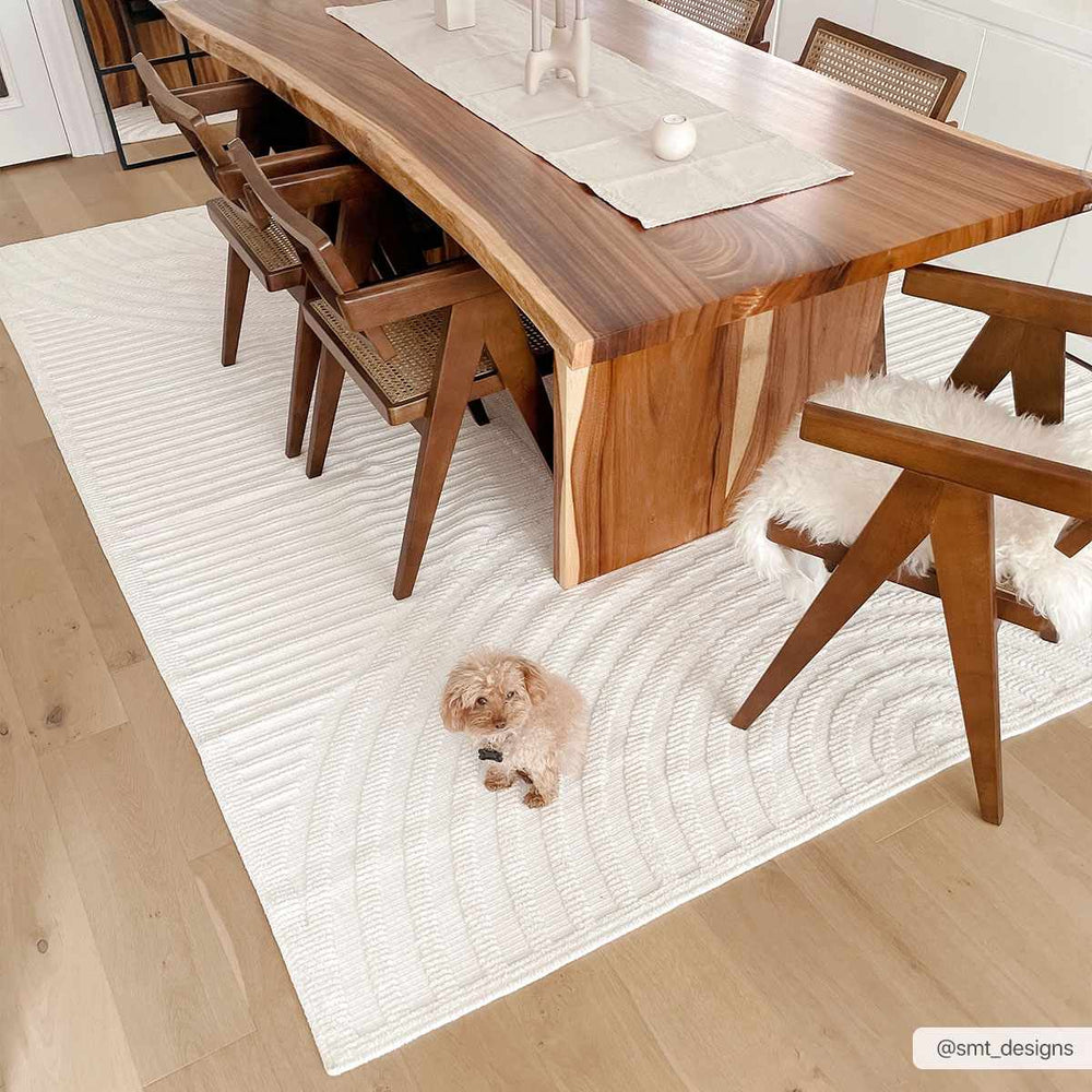 Hauteloom Deron White Washable Area Rug - lily & onyx