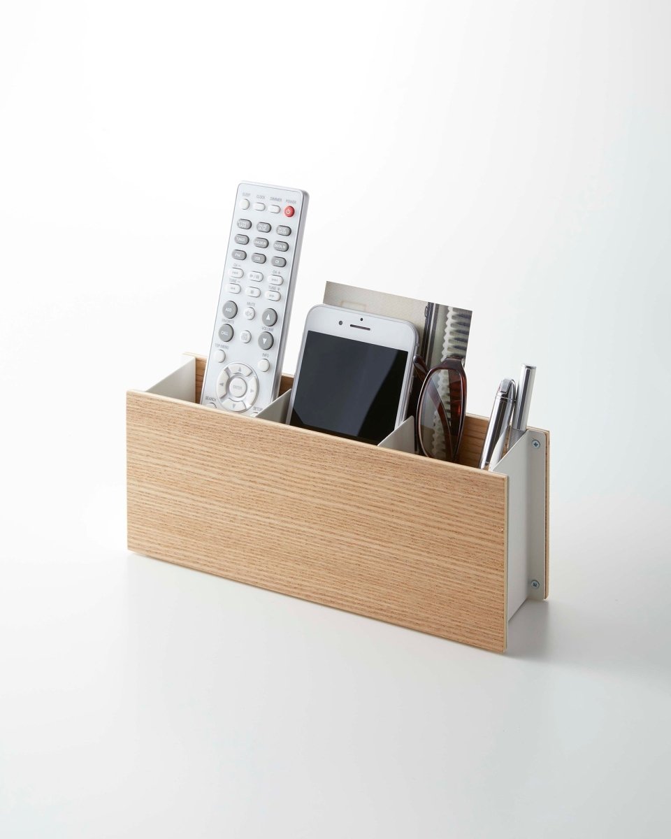 Yamazaki Home Desk Organizer - Two Sizes - Steel + Wood - lily & onyx