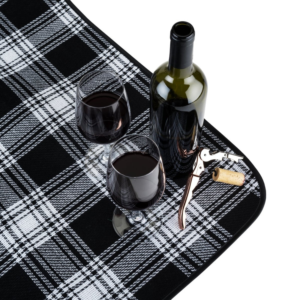 True Dine Picnic Blanket in Black Plaid - lily & onyx