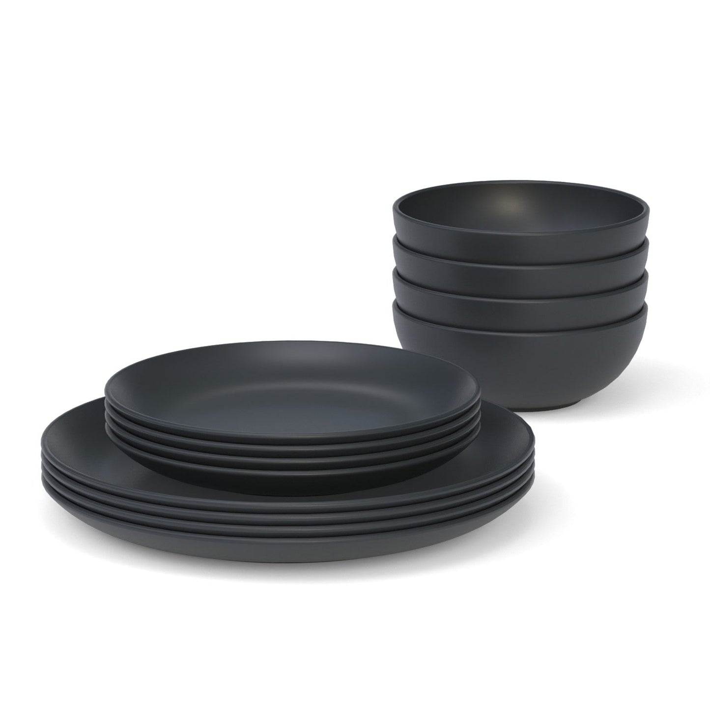 24 oz Round Cereal Bowl, Set of 4 - Black