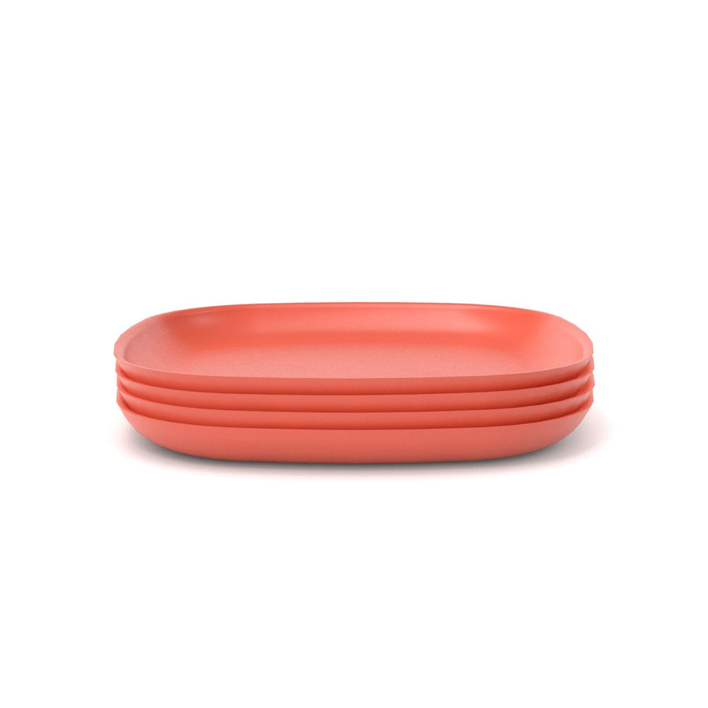 Bamboo Dinner Plate, 4 Piece Set - Persimmon