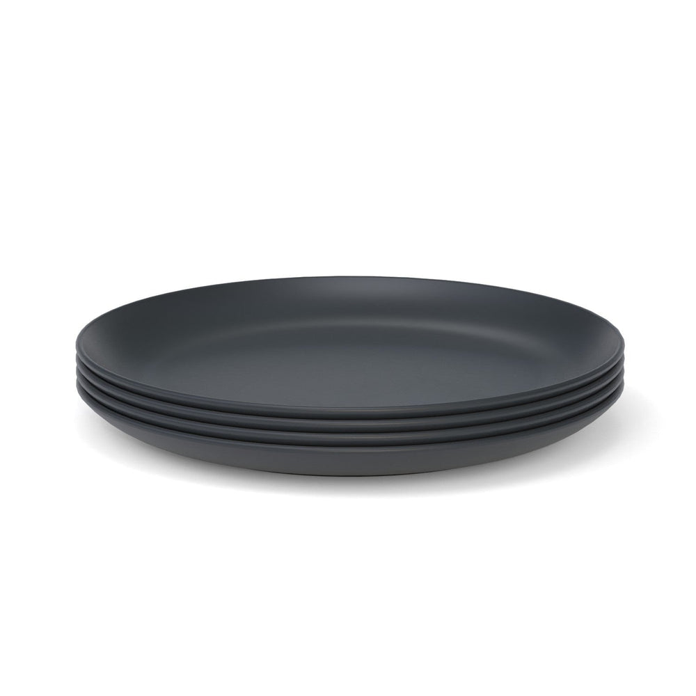 11" Round Dinner Plate, Set of 4 - Black