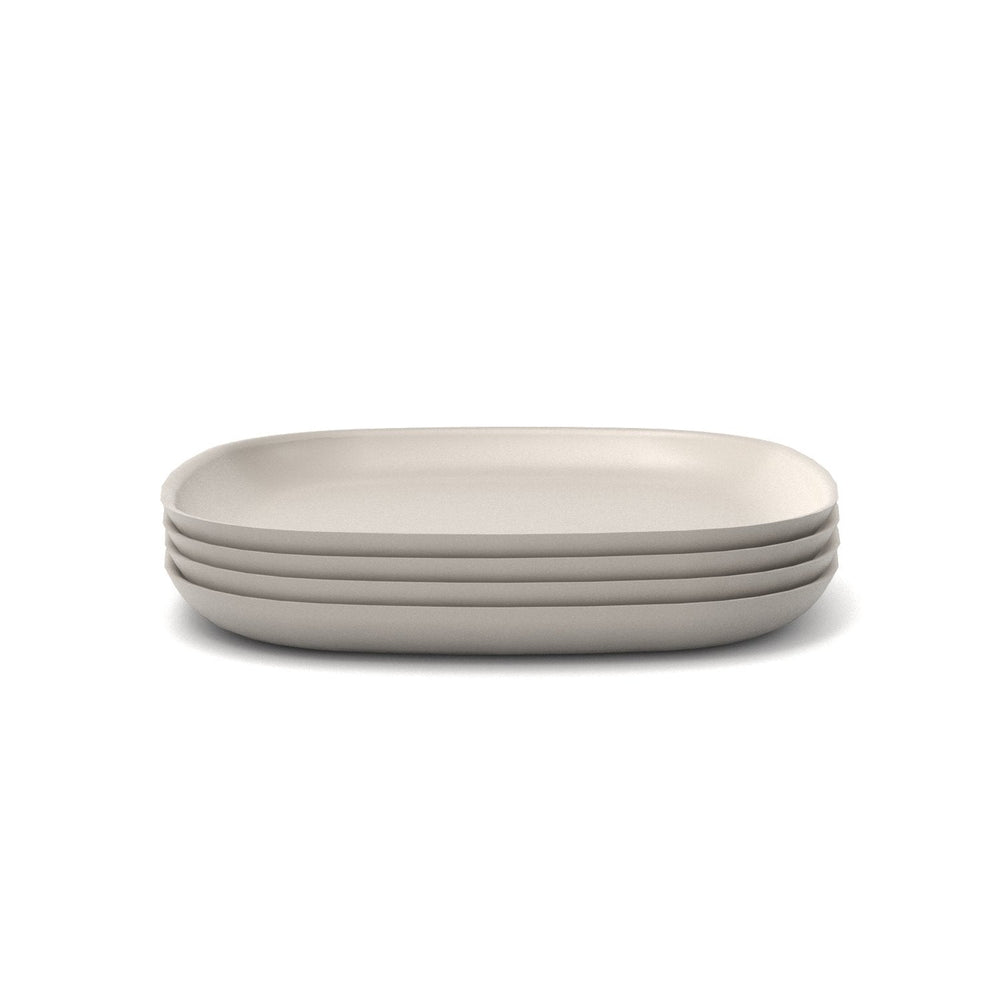 Bamboo Dinner Plate, 4 Piece Set - Stone