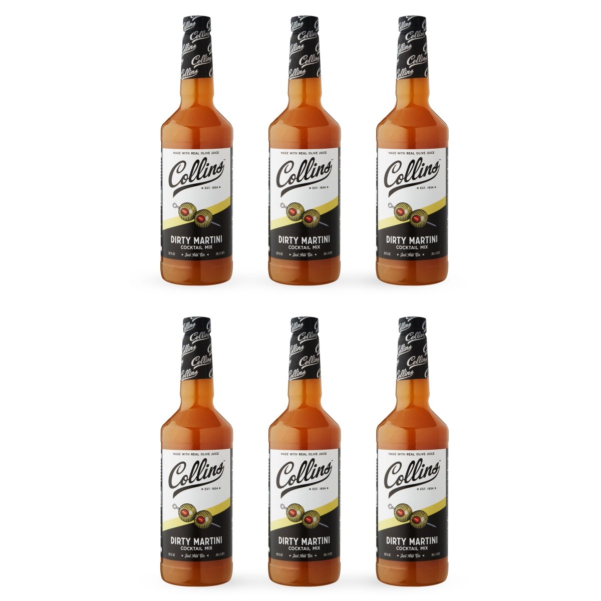 Collins Dirty Martini Cocktail Mix, 32 oz - Set of 6 - lily & onyx