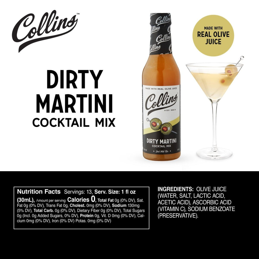 
                      
                        Collins Dirty Martini Mix, 12.7 oz - lily & onyx
                      
                    