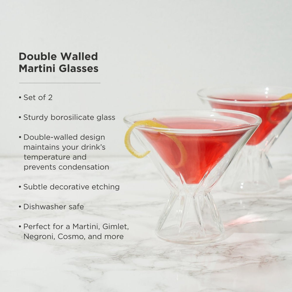 
                      
                        Viski Double Walled Martini Glasses, Set of 2 - lily & onyx
                      
                    