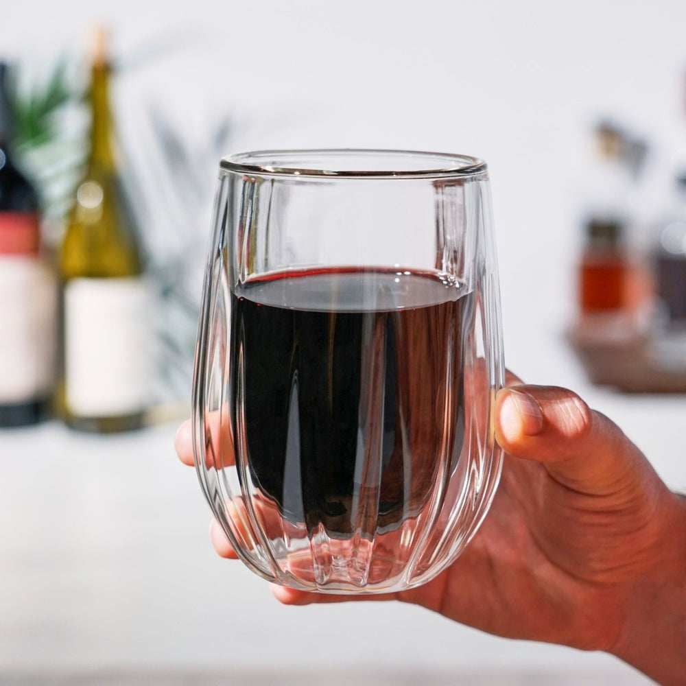 
                      
                        Viski Double - Walled Stemless Wine Glasses, Set of 2 - lily & onyx
                      
                    