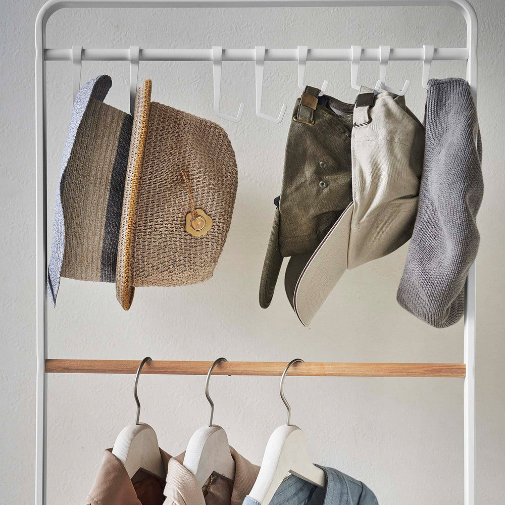 
                      
                        Steel & Wood Coat Rack with Hat Storage, 66" H
                      
                    