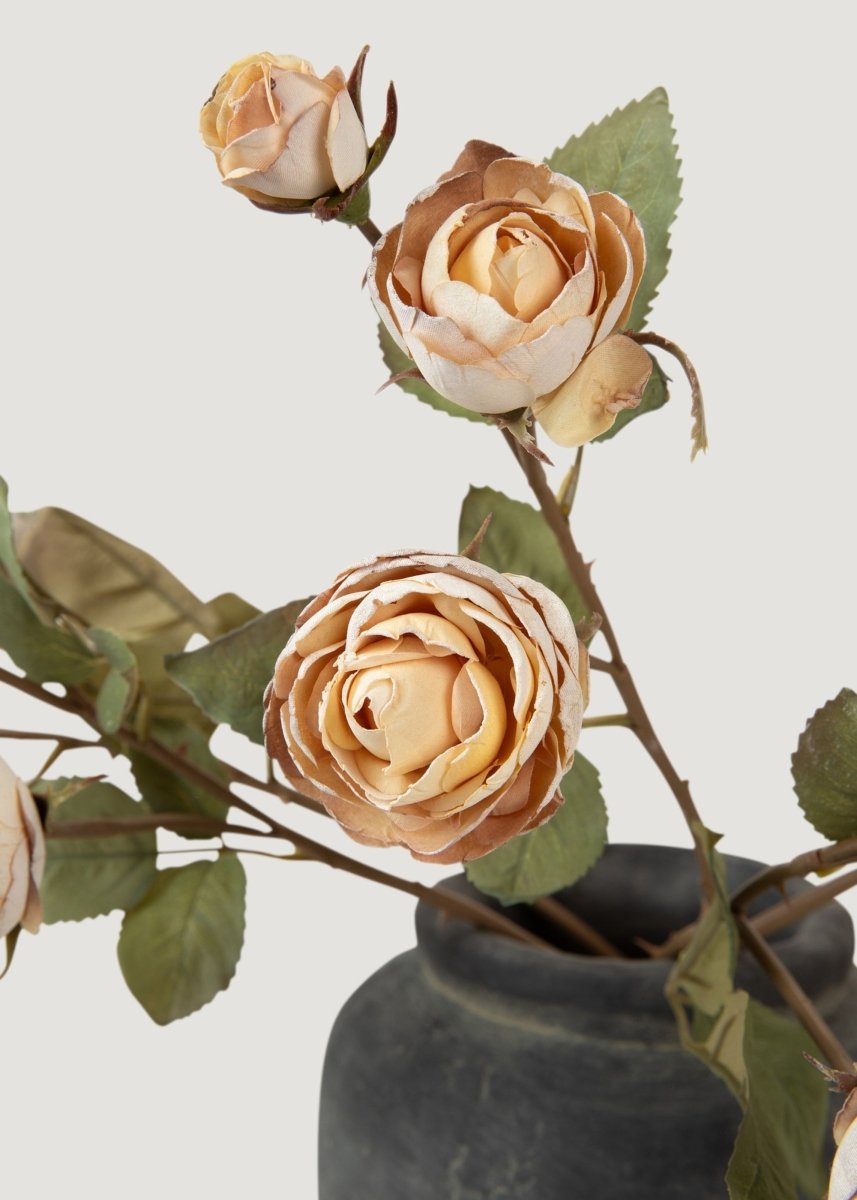 Afloral Dried Look Fake Roses in Beige - 21" - lily & onyx
