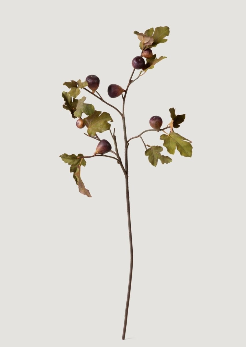 Afloral Dried Look Faux Fig Branch in Eggplant - 37" - lily & onyx