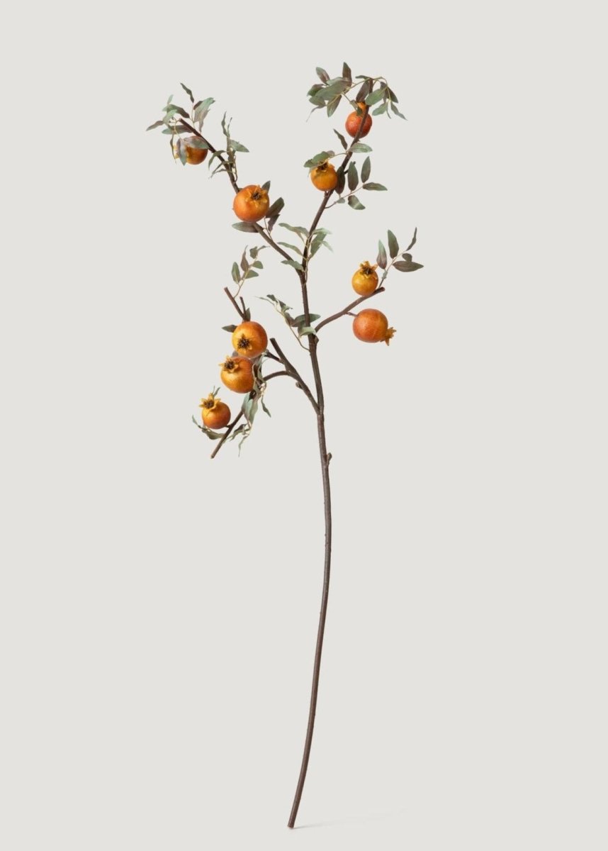 Afloral Dried Look Faux Pomegranate Branch - 44" - lily & onyx