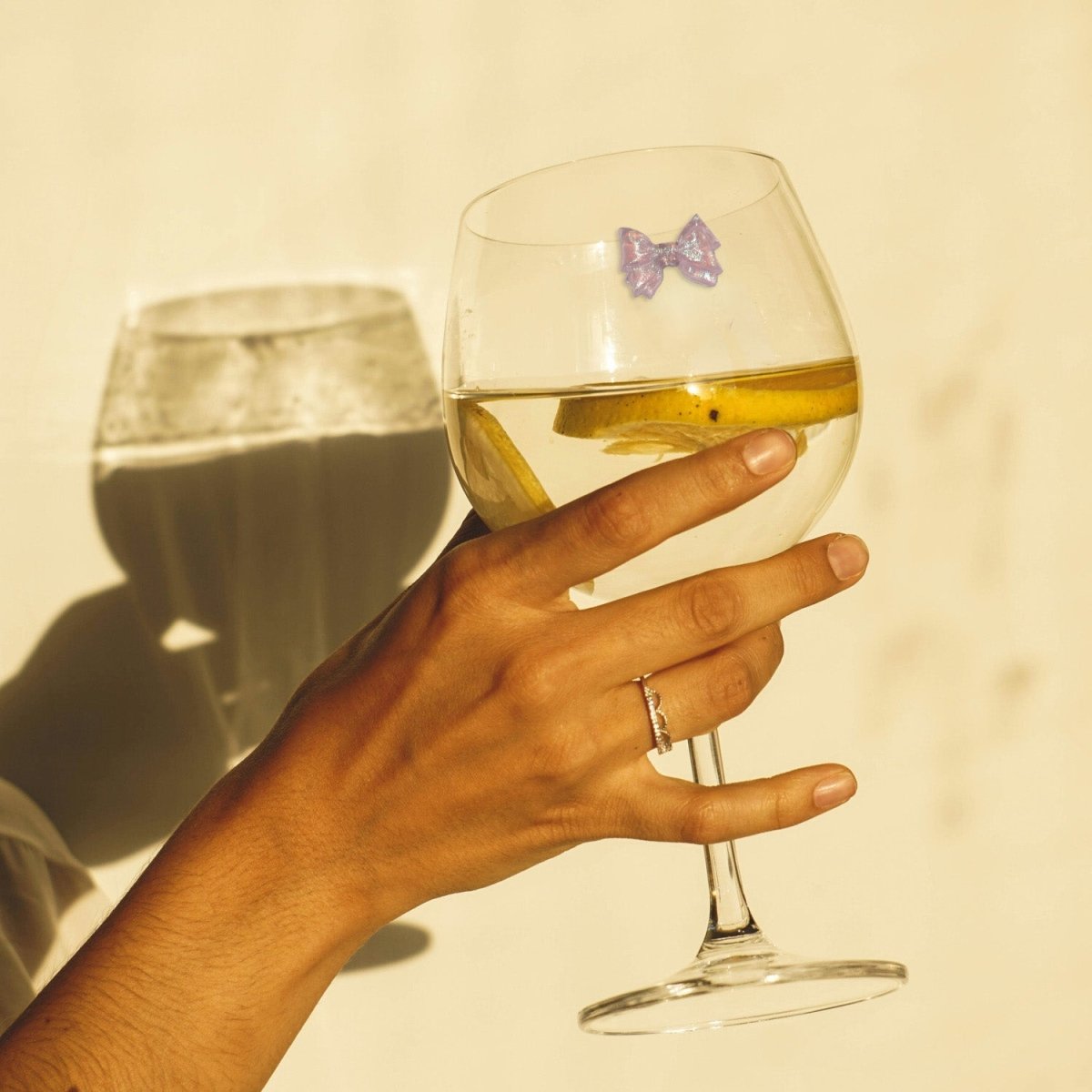 Drink Gems BOWS or BOWTIES Baby Shower Wine Glass Charms, Set of 8