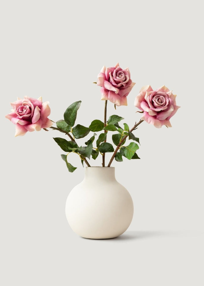 Afloral Dusty Lavender Real Touch Fake Duchess Rose - 20" - lily & onyx
