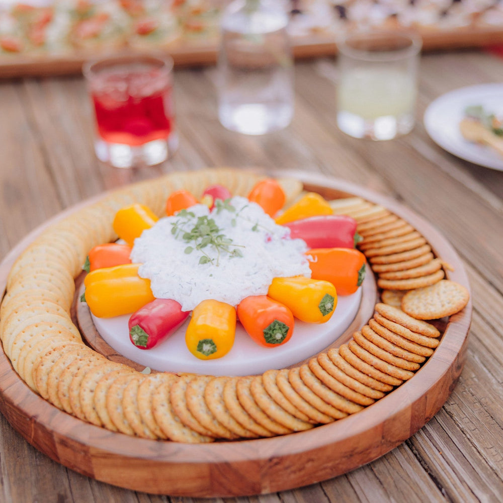 Isla Serving Platter with Marble Cheeseboard Insert