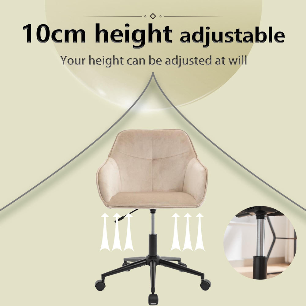 
                      
                        Light Camel Quilted Velvet Office Desk Chair
                      
                    