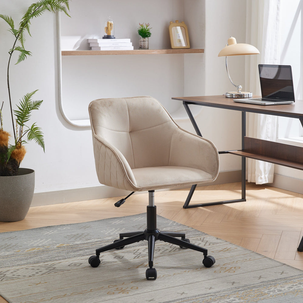 
                      
                        Light Camel Quilted Velvet Office Desk Chair
                      
                    