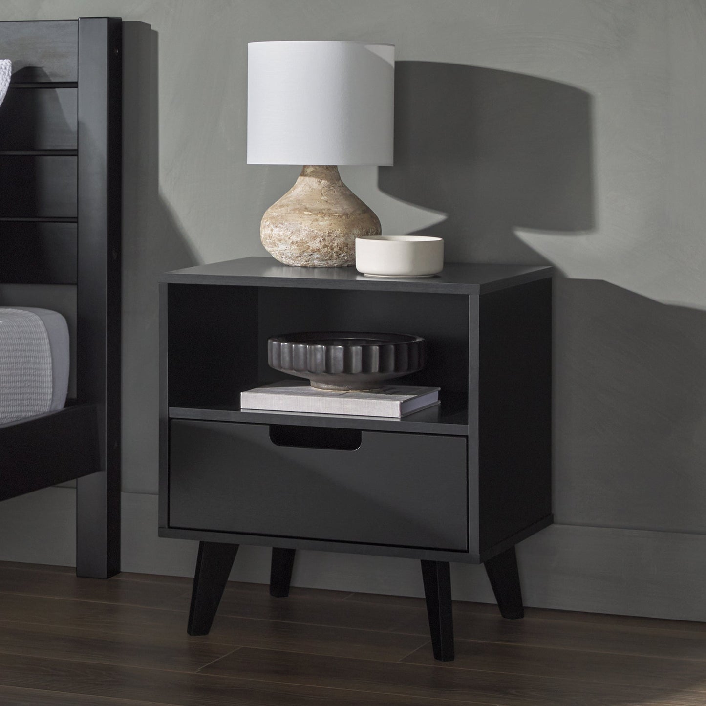 Hans Mid-Century Modern Angle-Leg Nightstand