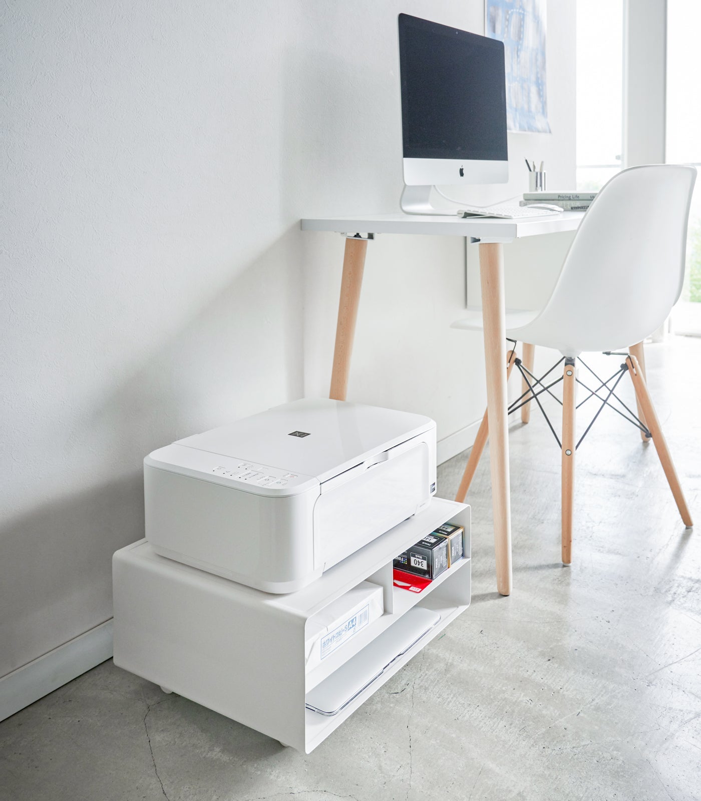 Rolling Steel Printer Stand