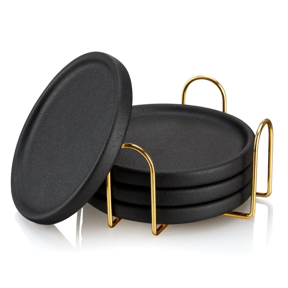
                      
                        Viski Earthenware Coasters with Stand, Set of 4 - lily & onyx
                      
                    