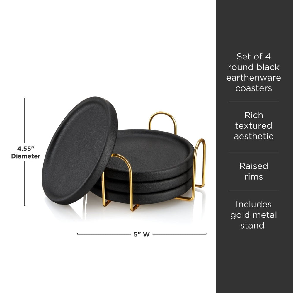 
                      
                        Viski Earthenware Coasters with Stand, Set of 4 - lily & onyx
                      
                    