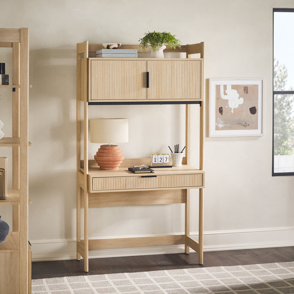 
                      
                        Holmes Modern Scandinavian Reeded Writing Desk with USB
                      
                    