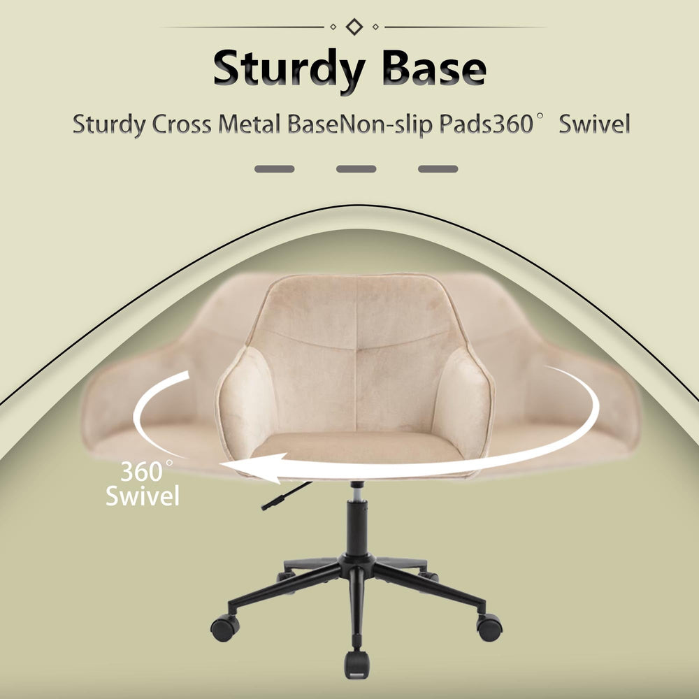 
                      
                        Light Camel Quilted Velvet Office Desk Chair
                      
                    